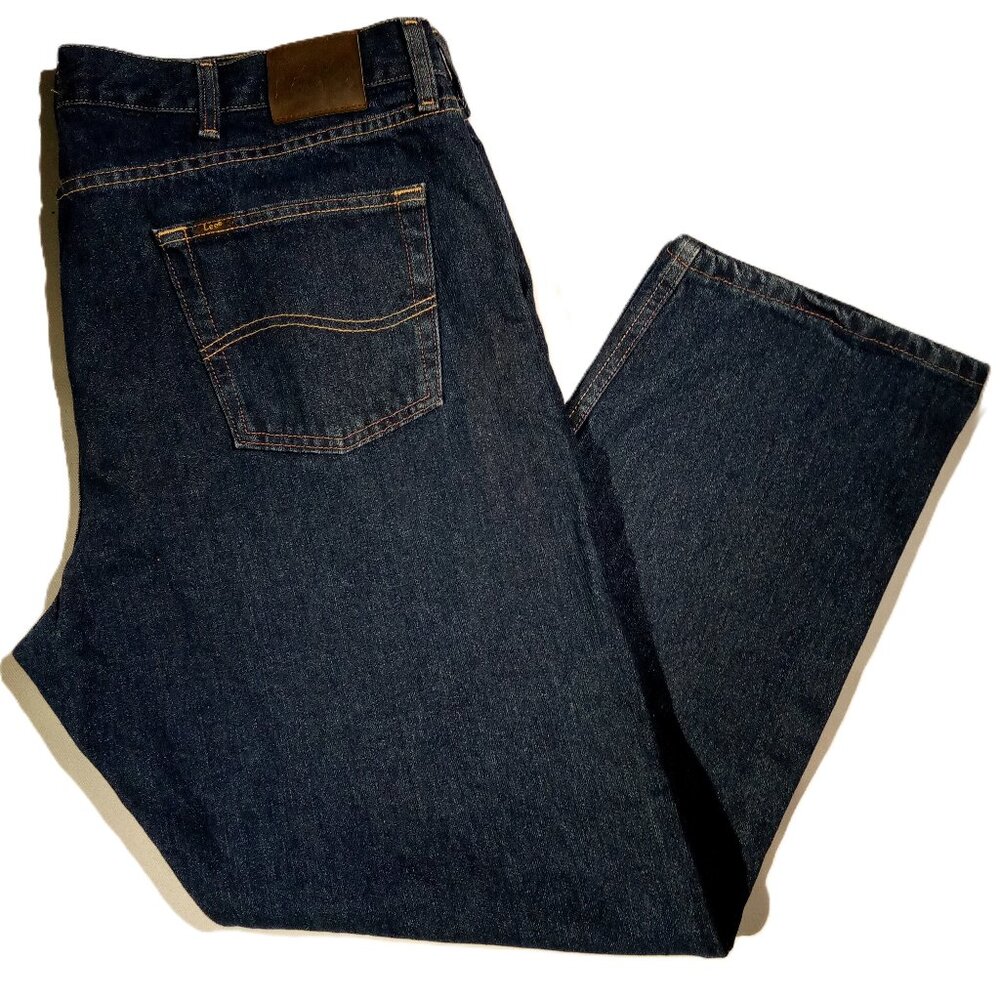 Lee Men's Regular Fit Straight Leg Jeans  42W X 30L  Orion Dark Wash  5-Pkt  EUC